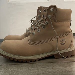 Sand colored Timberlands
